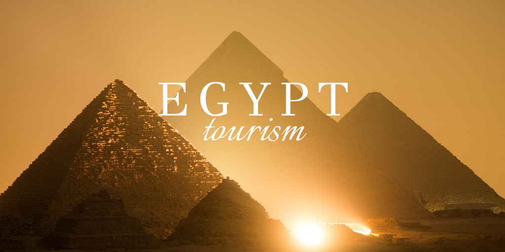 Pyramids of Giza at sunset in Egypt